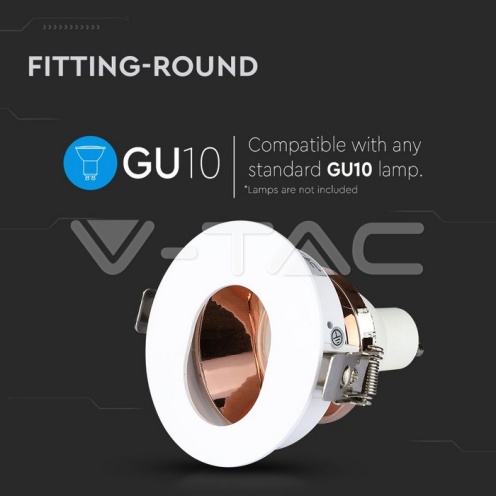 GU10 Отливка Кръг Бяло+Розово Златоно VT-874 - изглед 6