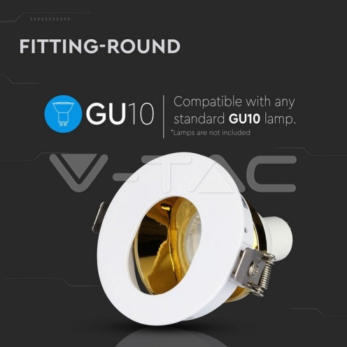 GU10 Отливка Кръг Бяло+Златно VT-874 - изглед 6 - rZ commerce GU10 Отливка Кръг Бяло+Златно VT-874 - изглед 6