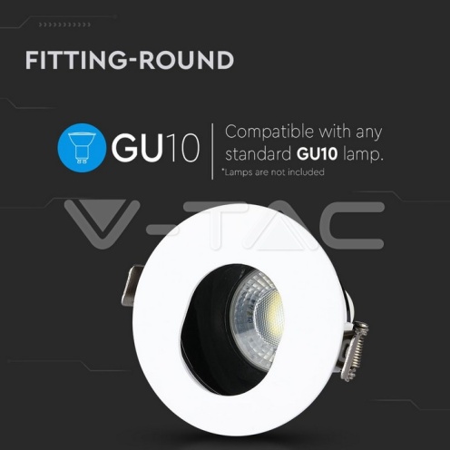 GU10 Отливка Кръг Бяло+Черно VT-874 - изглед 6