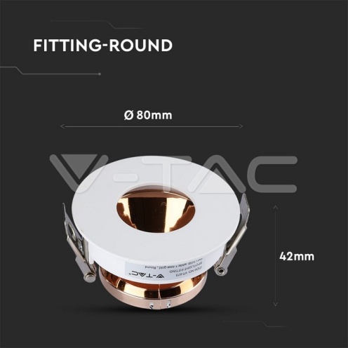 GU10 Отливка Кръг Бяло+Розово Златоно VT-873 - изглед 8