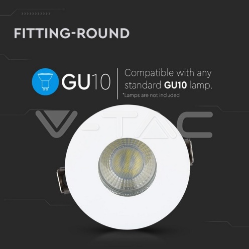 GU10 Отливка Кръг Бяло+Хром VT-873 - изглед 6