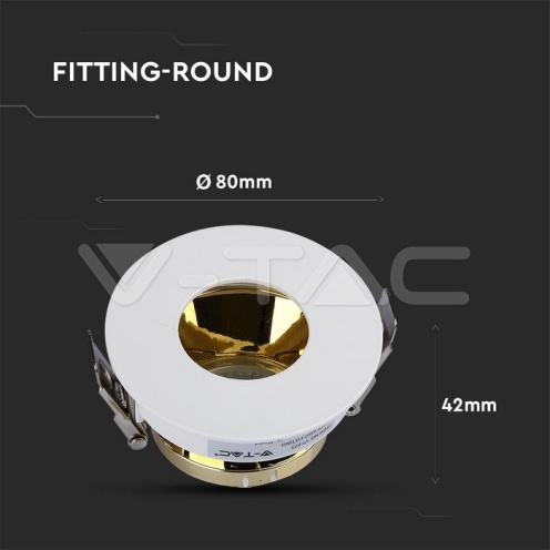 GU10 Отливка Кръг Бяло+Златно VT-873 - изглед 7 - rZ commerce GU10 Отливка Кръг Бяло+Златно VT-873 - изглед 7