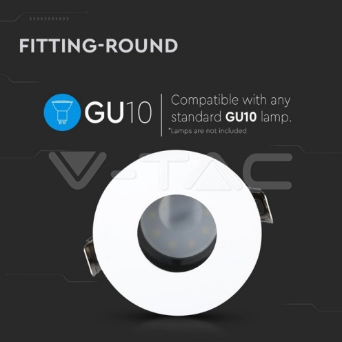 GU10 Отливка Кръг Бяло+Черно VT-873 - изглед 5