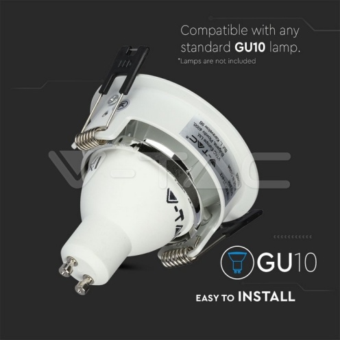 GU10 Отливка Кръг Бяло+Хром VT-872 - изглед 10