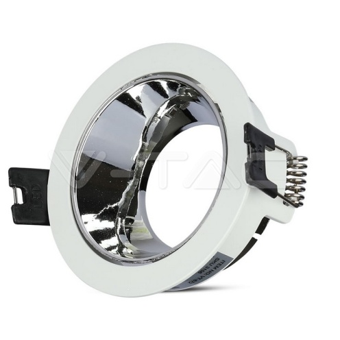GU10 Отливка Кръг Бяло+Хром VT-872 - изглед 1