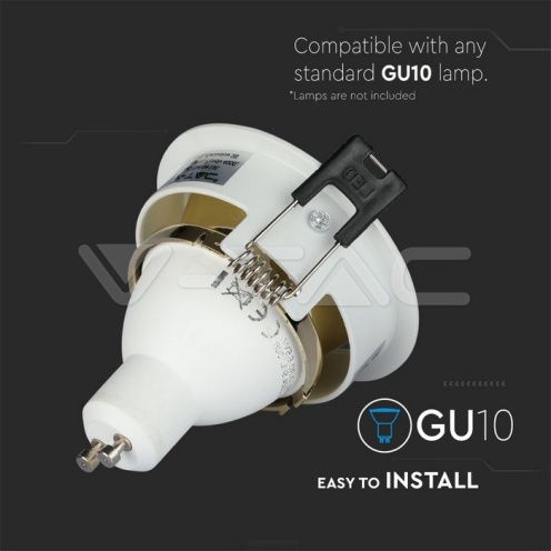 GU10 Отливка Кръг Бяло+Златно VT-872 - изглед 11