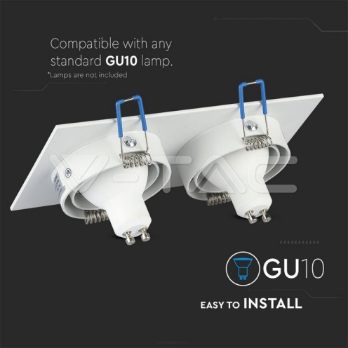 2*GU10 Корпус Луна Квадрат Бяла - изглед 4 - rZ commerce 2*GU10 Корпус Луна Квадрат Бяла - изглед 4
