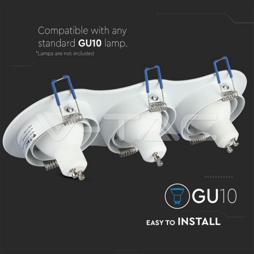 3*GU10 Корпус Луна Кръг Бяла - изглед 2 - rZ commerce 3*GU10 Корпус Луна Кръг Бяла - изглед 2