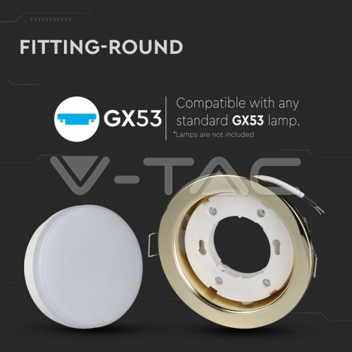 GX53 Корпус Кръг Златен - изглед 5