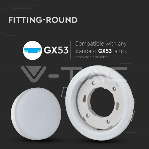 GX53 Корпус Кръг Бял - изглед 5