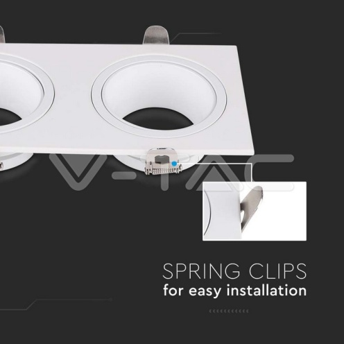 GU10 Корпус Двоен Метал PC Бял - изглед 3 - rZ commerce GU10 Корпус Двоен Метал PC Бял - изглед 3