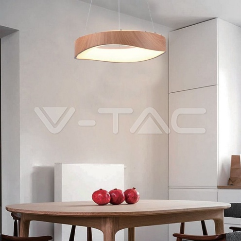 18W LED Пендел Дизайн Дърво+Бяло Тяло D400 - изглед 5
