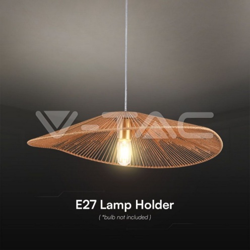 LED Пендел Дизайн Кафяво Тяло D600*H120 E27 - изглед 3