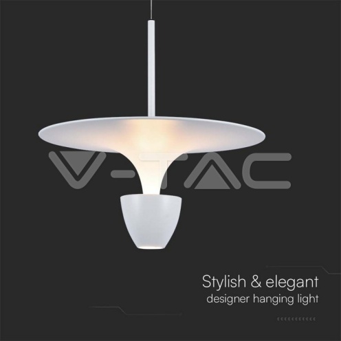 9W LED Висяща Лампа (30*300*1370MM) Бяло Тяло 3000K Регулируема - изглед 3
