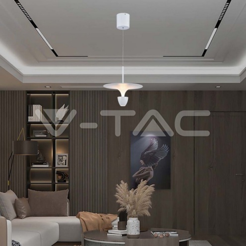 9W LED Висяща Лампа (30*300*1370MM) Бяло Тяло 3000K Регулируема - изглед 6
