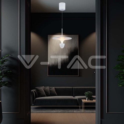 9W LED Висяща Лампа (30*300*1370MM) Бяло Тяло 3000K Регулируема - изглед 7