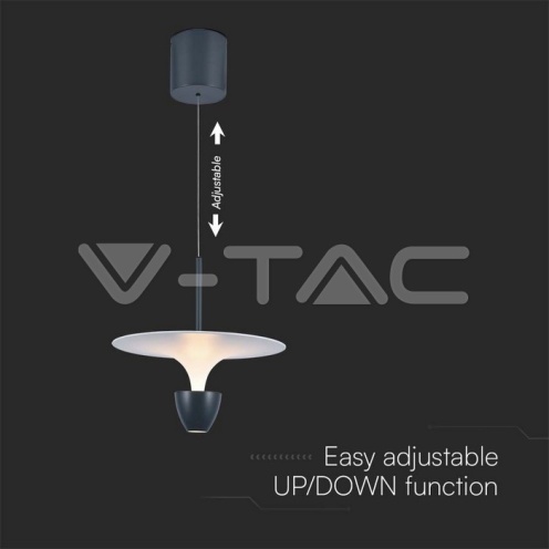 9W LED Висяща Лампа (30*300*1370MM) Бяло+Сиво Тяло 3000K Регулируема - изглед 2