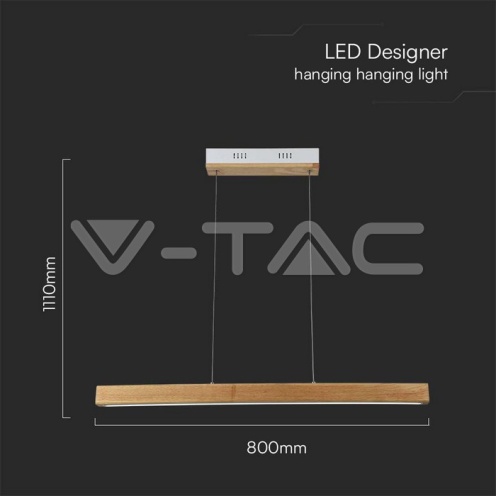 12W LED Висяща Лампа Дърво 4000К - изглед 5
