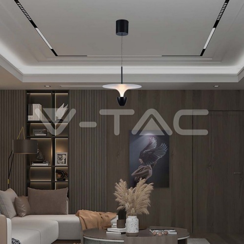 9W LED Висяща Лампа (30*300*1370MM) Бяло + Черно Тяло 3000K Регулируема - изглед 6
