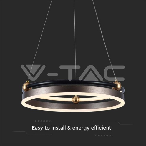 LED Осветител 20W Висящ Един Ринг 3000К Кафе - изглед 2