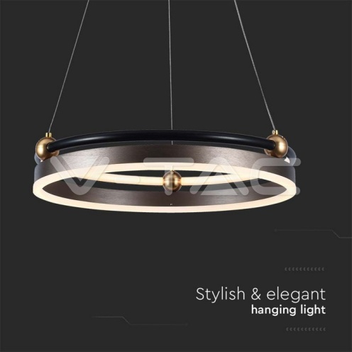 LED Осветител 20W Висящ Един Ринг 3000К Кафе - изглед 3