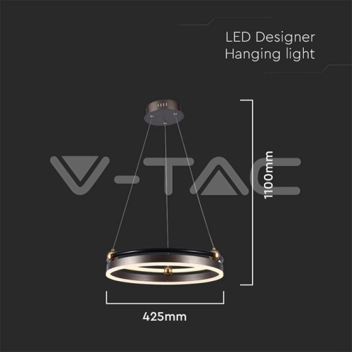 LED Осветител 20W Висящ Един Ринг 3000К Кафе - изглед 5