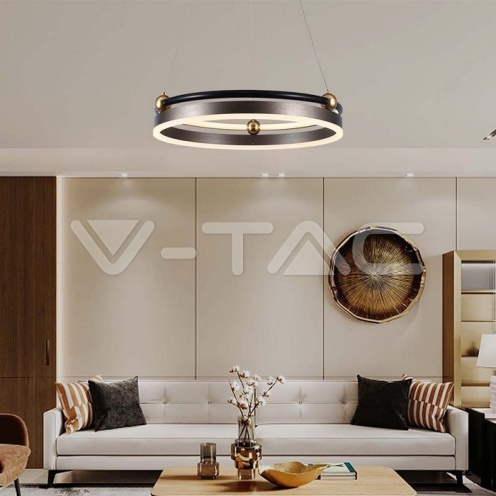 LED Осветител 20W Висящ Един Ринг 3000К Кафе - изглед 7