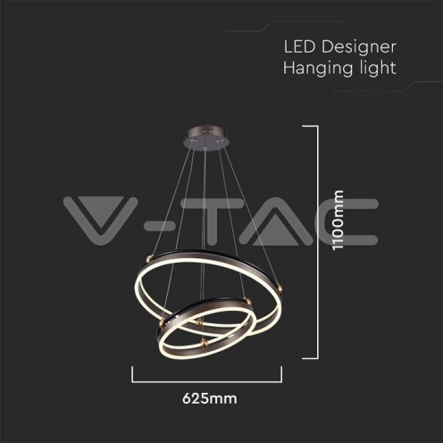 LED Осветител 50W Висящ Двеон Ринг 3000К Кафе - изглед 5
