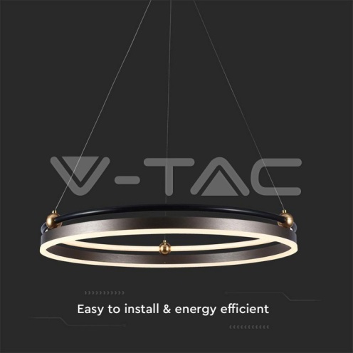 LED Осветител 30W Висящ Един Ринг 3000К Кафе - изглед 2