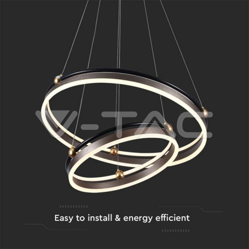 LED Осветител 50W Висящ Двеон Ринг 3000К Кафе - изглед 2