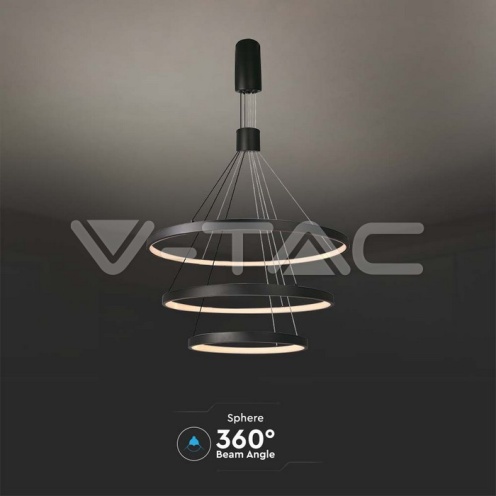 LED Осветител 46W висящ 40*60*80*150см черно тяло 3000K 4900Lm - изглед 4