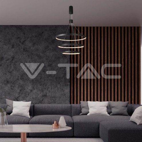 LED Осветител 46W висящ 40*60*80*150см черно тяло 3000K 4900Lm - изглед 6