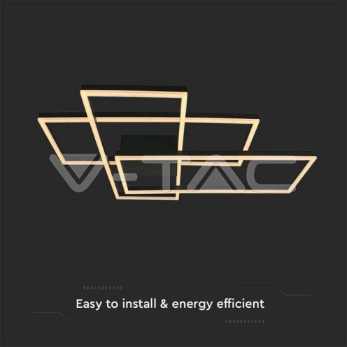 LED Осветител 47W за таван ( L90*W67*9CM) 3000K черно тяло - изглед 2