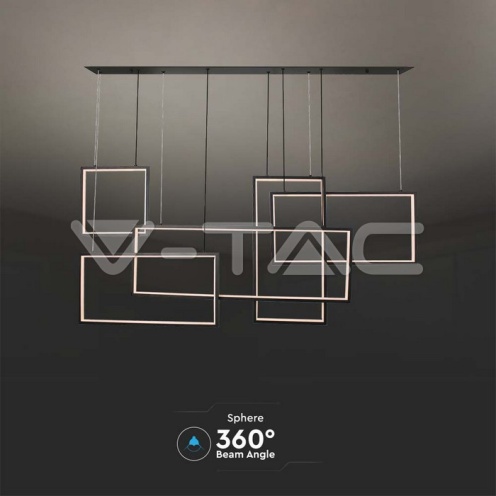 LED Осветител 45W Висящ 120*50*60CM Черно Тяло 3000K 4800lm - изглед 4