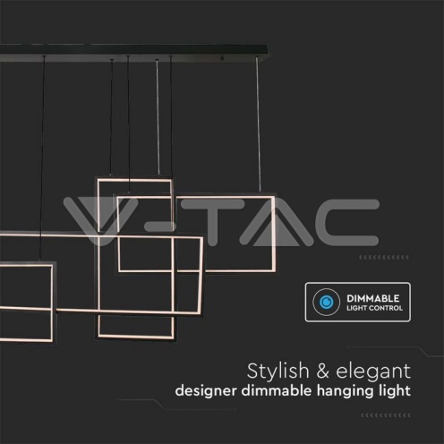 LED Осветител 45W Висящ 120*50*60CM Черно Тяло 3000K 4800lm - изглед 3