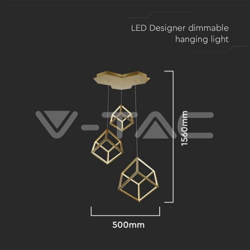 LED Осветител 46W 3000K Златно Тяло 4900lm - изглед 4 - rZ commerce LED Осветител 46W 3000K Златно Тяло 4900lm - изглед 4