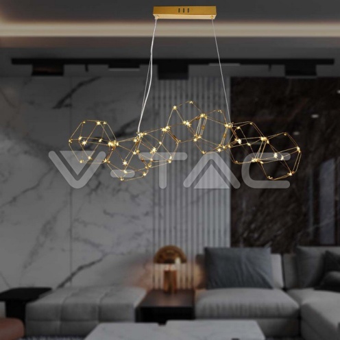 20W LED Полилей (94.5 x 32.5 x 120см) 3000K златно тяло 2700Lm - изглед 6