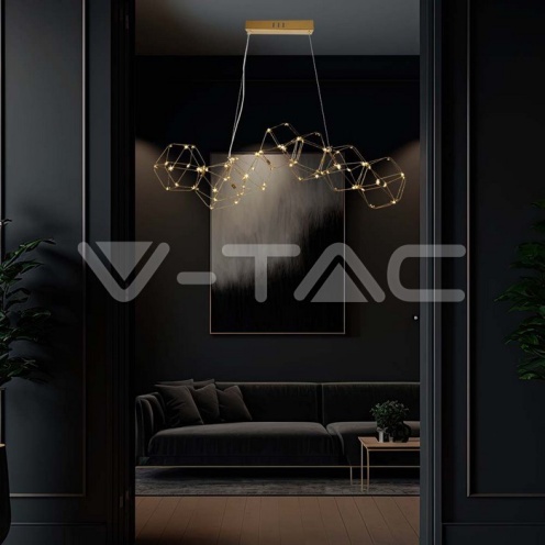 20W LED Полилей (94.5 x 32.5 x 120см) 3000K златно тяло 2700Lm - изглед 5