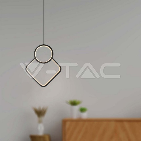 LED Осветител 12W Висящ Геометрик Черен 4000К 1300lm - изглед 6