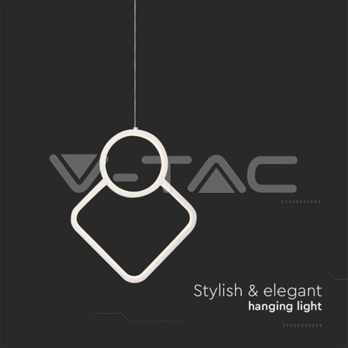 LED Осветител 12W Висящ Геометрик 280 x 1800мм Бял 3000К - изглед 3