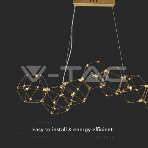 20W LED Полилей (94.5 x 32.5 x 120см) 3000K златно тяло 2700Lm - изглед 2