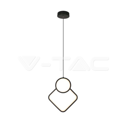 LED Осветител 12W Висящ Геометрик Черен 4000К 1300lm - изглед 1
