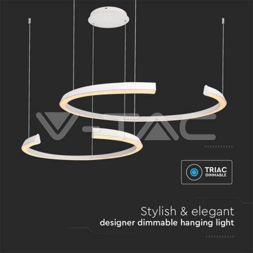 LED висящо тяло 48W META димиращ бял 1100х800х1200мм - изглед 3