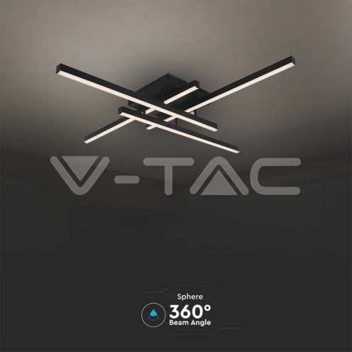 LED Осветител 38W Плафон 850x850x105мм 3000K черен 4100Lm - изглед 4