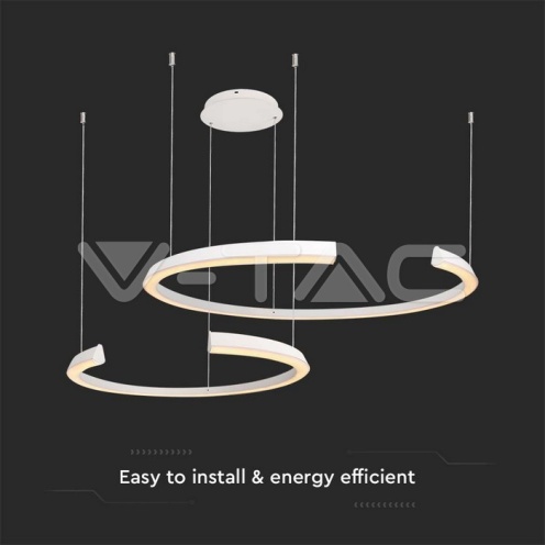 LED Осветител 48W Висящ 1100x800x1200мм Димиращ Бял 3000К - изглед 2