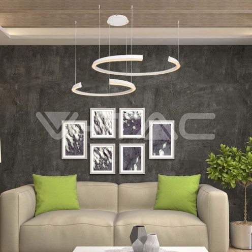 LED Осветител 48W Висящ 1100x800x1200мм Димиращ Бял 3000К - изглед 6