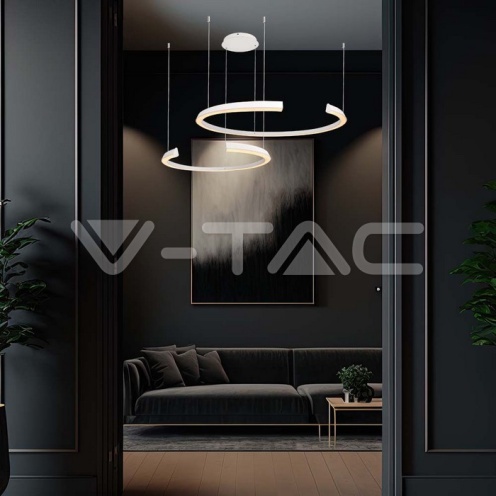 LED Осветител 48W Висящ 1100x800x1200мм Димиращ Бял 3000К - изглед 5