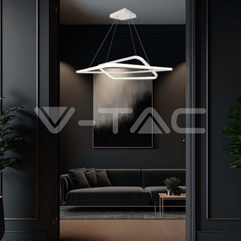 LED Осветител 50W Висящ 600x600x1200мм Димиращ Бял 3000К - изглед 5