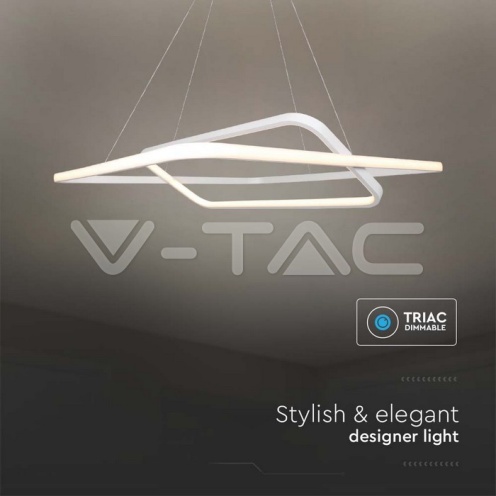 LED Осветител 50W Висящ 600x600x1200мм Димиращ Бял 3000К - изглед 3