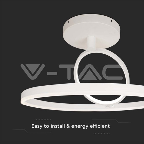 LED Осветител 38W Плафон 500*200MM 4000K Бял Двоен Кръг - изглед 2